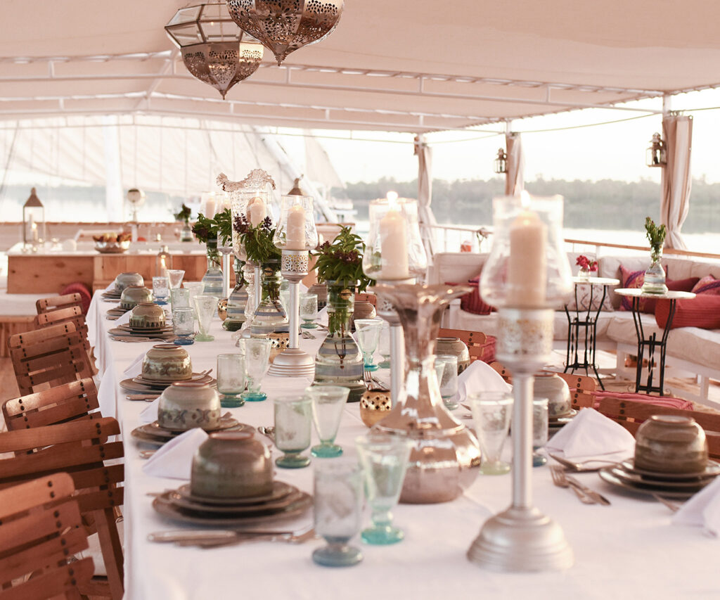 Lazuli Dahabiya Nile Cruise Dinning