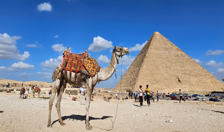 Cairo Pyramids Nile cruise ship in Egypt