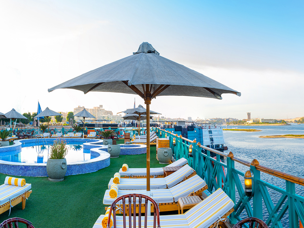 MS Sonesta Moon Nile Cruise sundeck and swimming pool